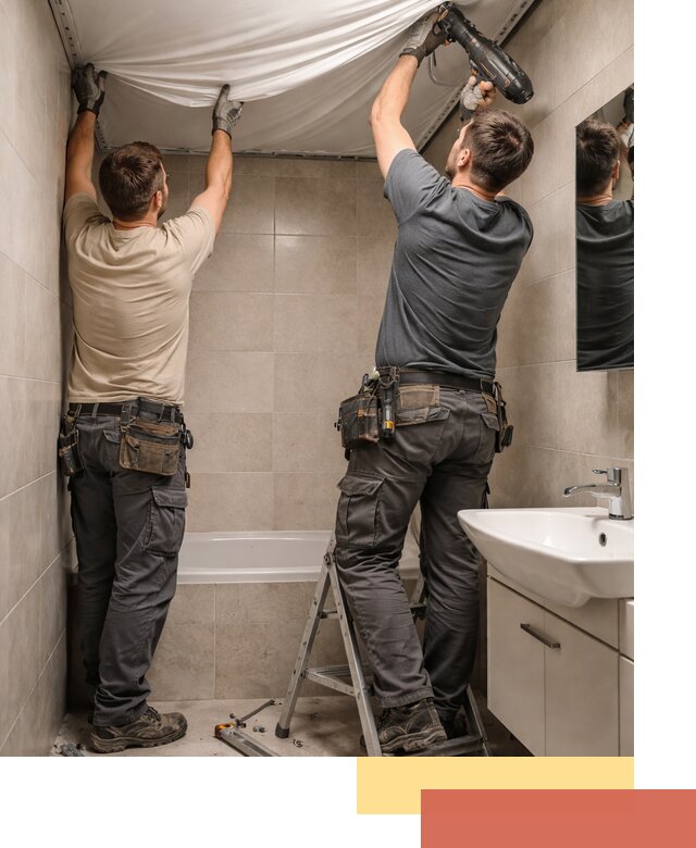 Монтаж натяжного потолка в ванной в Узловой быстро и качественно