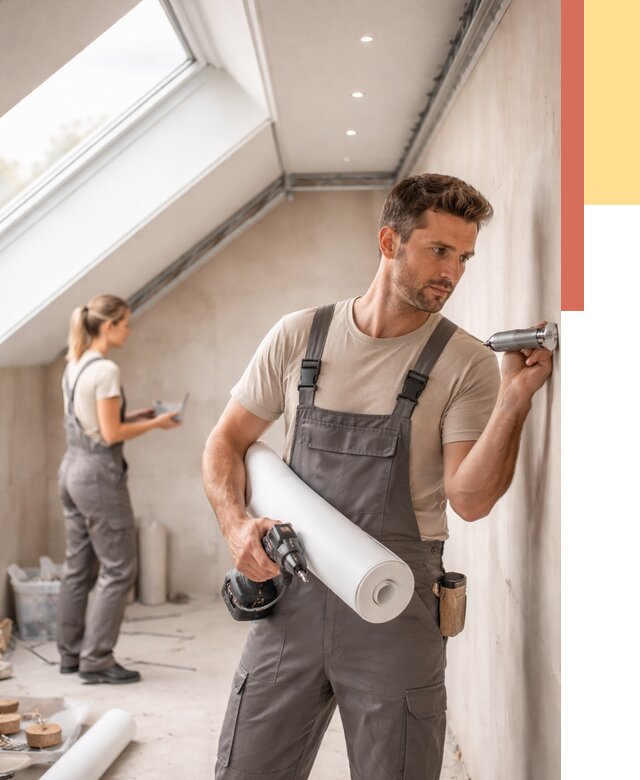 Монтаж натяжного потолка на мансарде в Узловой от 3565 руб. | ОТДЕЛОЧНИК-Злв