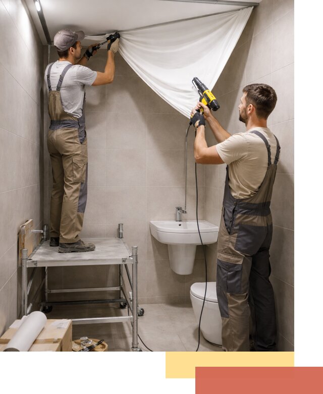 Монтаж натяжного потолка в санузле в Узловой