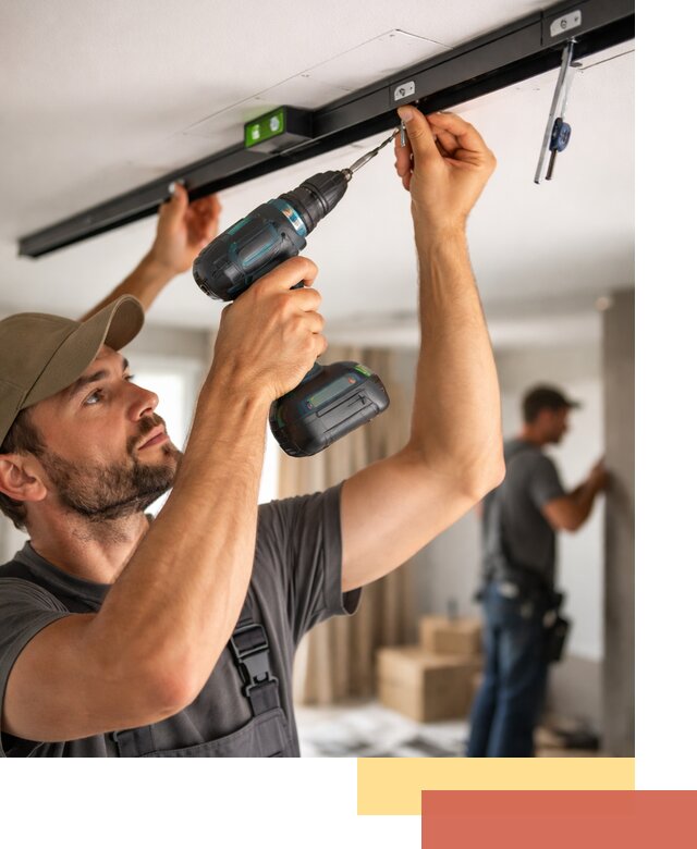 Установка трековых светильников в натяжной потолок в Узловой