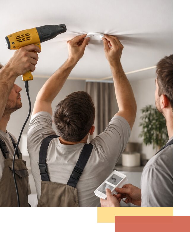 Ремонт прокола полотна натяжного потолка в Узловой