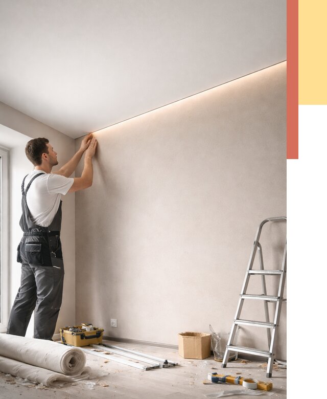 Теневые натяжные потолки в Узловой от 8352 руб. под ключ | ОТДЕЛОЧНИК-Злв