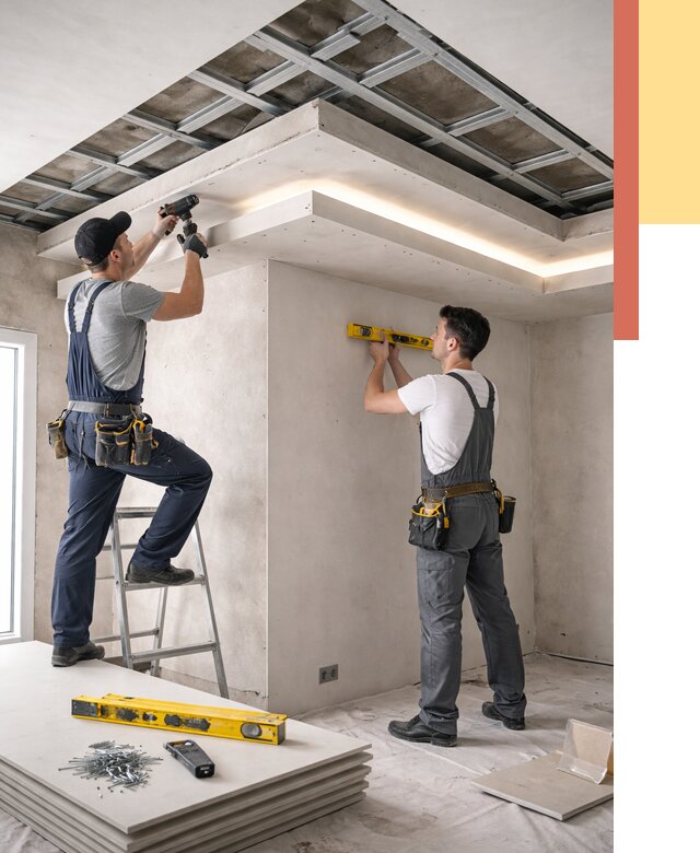 Двухуровневый потолок из гипсокартона в Узловой от 1477 руб. под ключ | ОТДЕЛОЧНИК-Злв