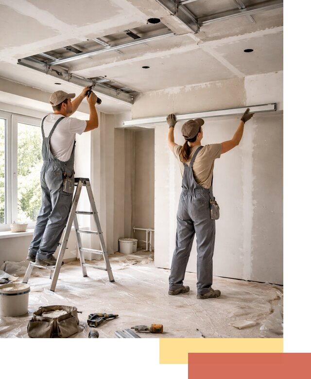 Монтаж многоуровневого потолка из гипсокартона в Узловой