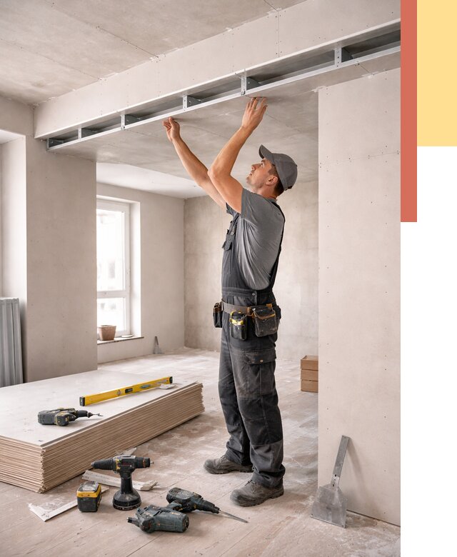 Потолок из гипсокартона с нишей в Узловой от 1273 руб. под ключ | ОТДЕЛОЧНИК-Злв