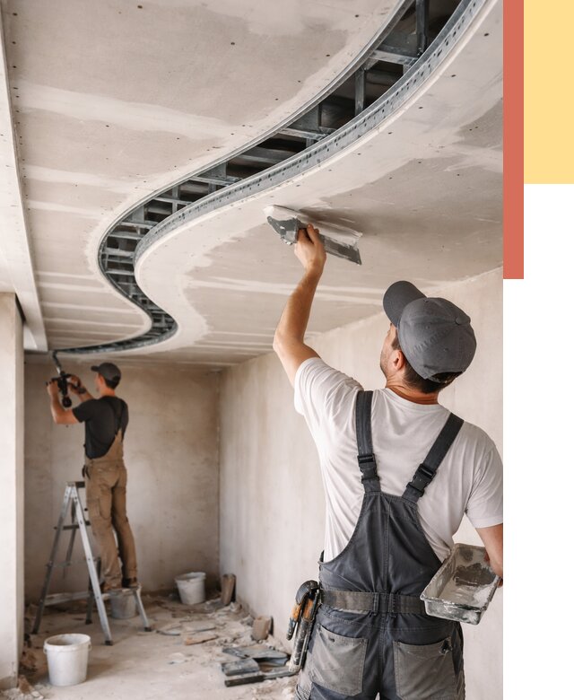 Криволинейный потолок из гипсокартона в Узловой от 2139 руб./м2 | ОТДЕЛОЧНИК-Злв