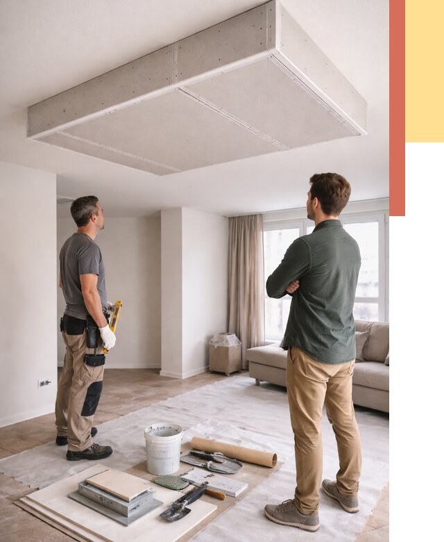 Короб на потолке из гипсокартона в Узловой от 2241 руб. — монтаж и услуги под ключ | ОТДЕЛОЧНИК-Злв