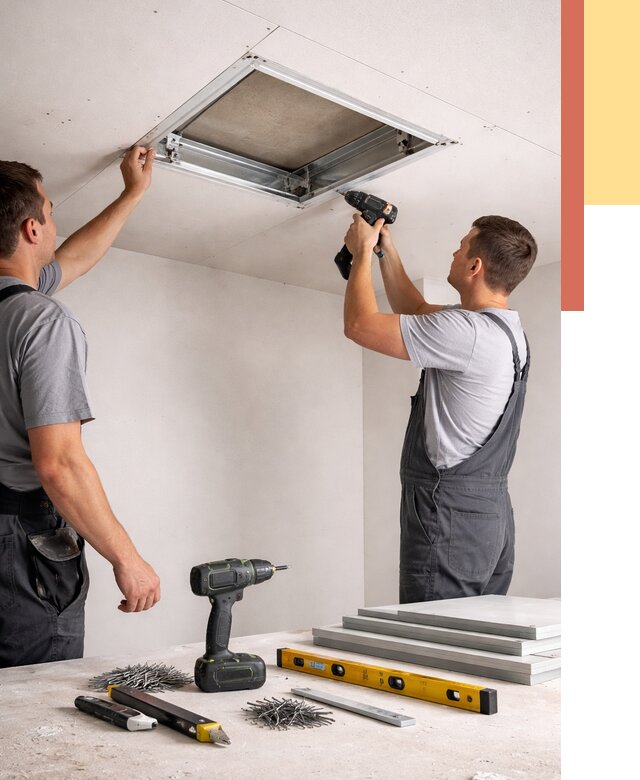 Установка люка в потолок ГКЛ в Узловой от 2546 руб. под ключ | ОТДЕЛОЧНИК-Злв