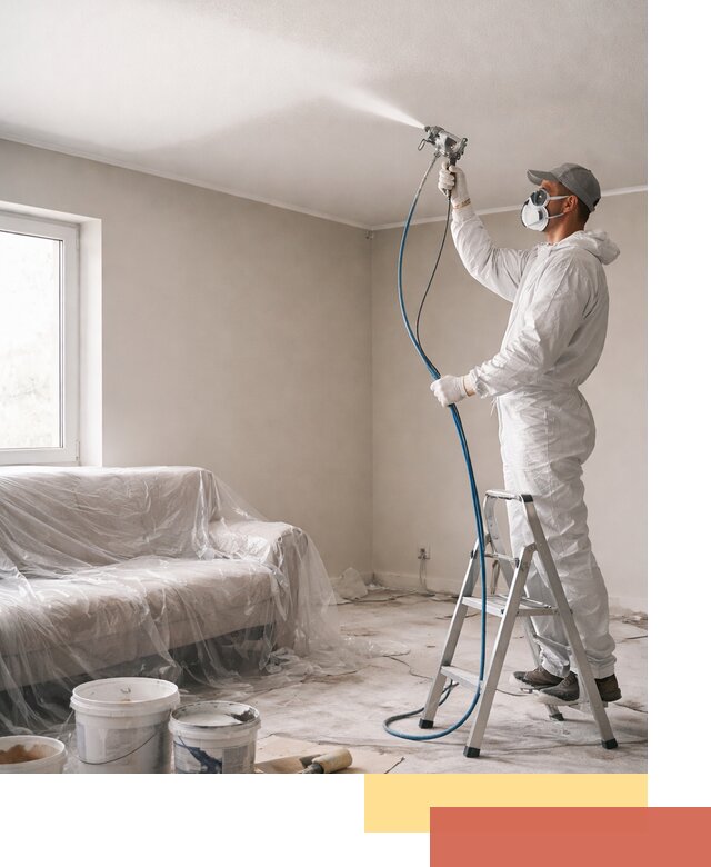 Покраска потолка краскопультом в Узловой быстро и качественно