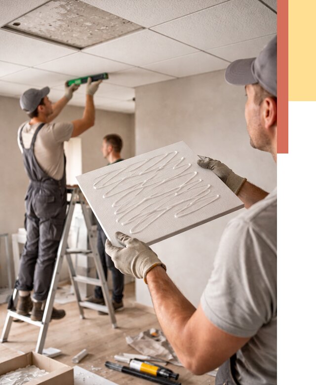 Монтаж потолочной плитки в Узловой от 4583 руб. — быстро и недорого | ОТДЕЛОЧНИК-Злв