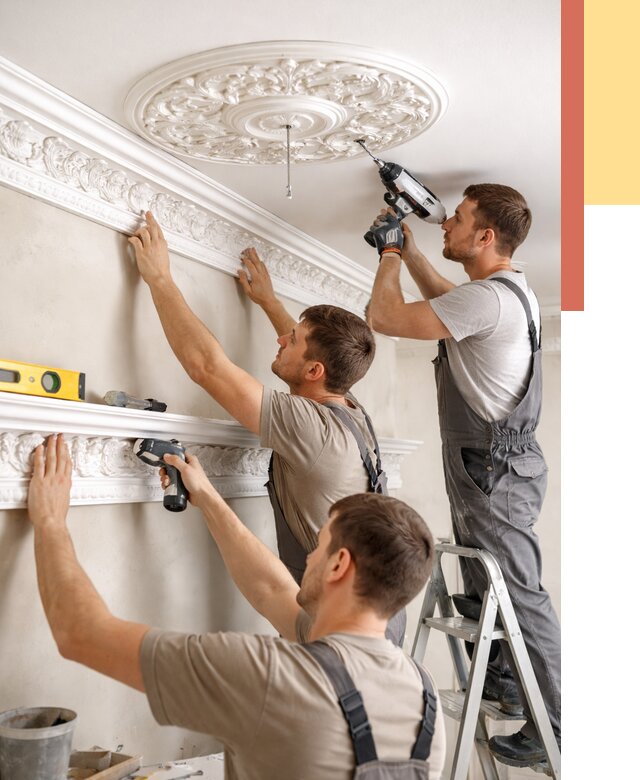 Монтаж лепнины на потолок в Узловой от 3259 руб. быстро и недорого | ОТДЕЛОЧНИК-Злв