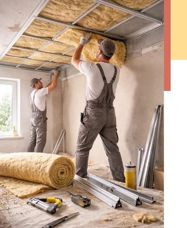 Утепление потолка в Узловой от 7333 руб/м2 — недорого, быстро, под ключ | ОТДЕЛОЧНИК-Злв