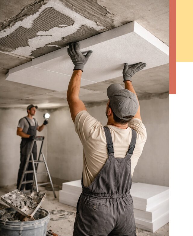 Утепление потолка пенопластом в Узловой от 4583 руб/м2 — недорого и быстро | ОТДЕЛОЧНИК-Злв