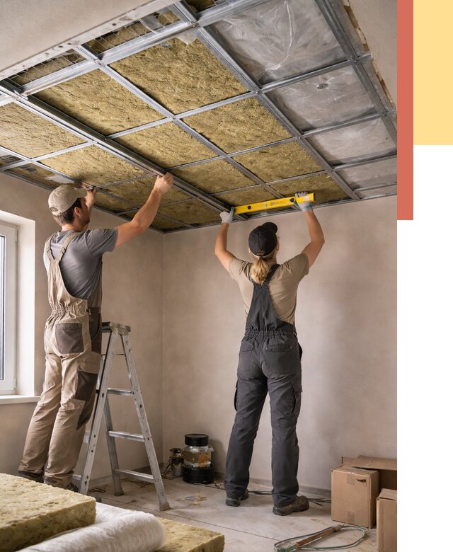 Шумоизоляция потолка в Узловой от 1273 руб. под ключ — услуги ОТДЕЛОЧНИК-Злв